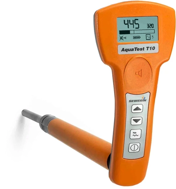 Aquatest T10 Acoustic Water Leak Detector – portable ultrasonic leak detection device for accurate identification of water leaks in pipelines and infrastructure